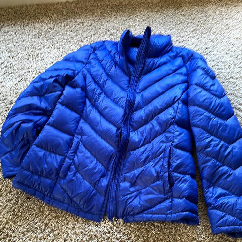 Calvin Klein Vibrant Blue Packable Puffer Coat